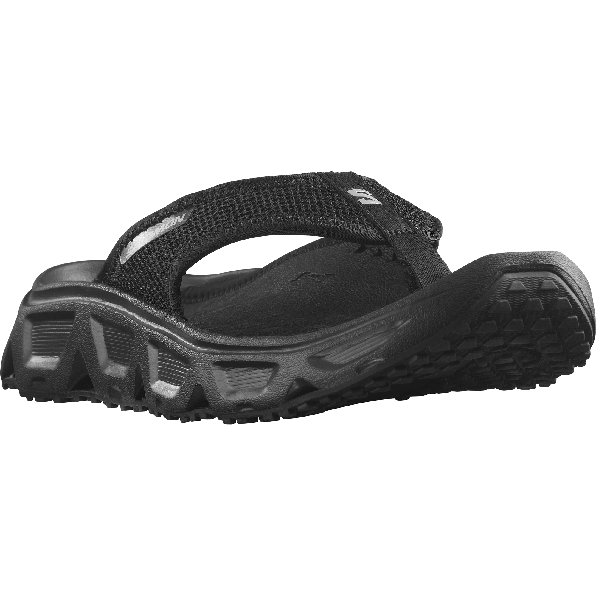 Zehentrenner SALOMON "REELAX BREAK 6.0", Herren, Gr. 44,5, schwarz, Textil, unifarben, Schuhe Badeschuh Zehentrenner, Erholungsschuhe