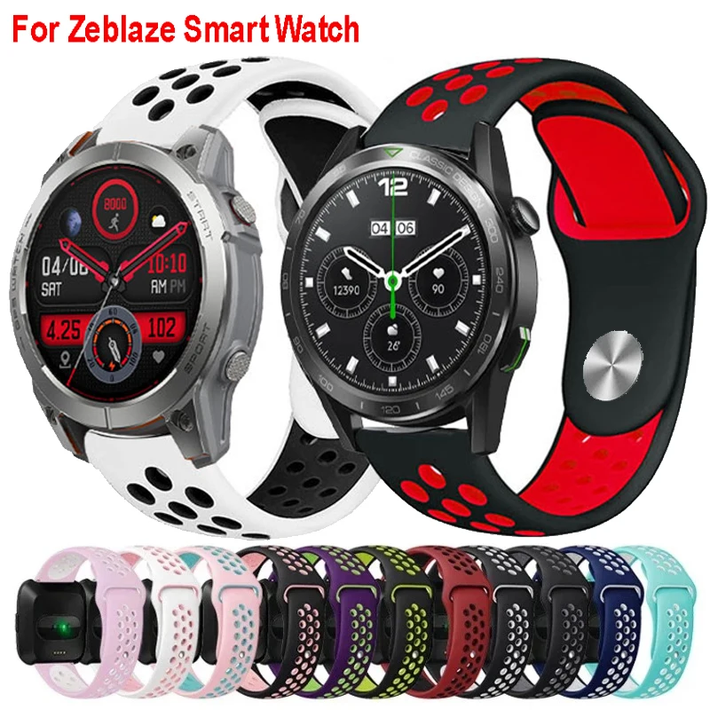 22 mm Silikonarmband für Zeblaze Vibe 7 7Pro 7 Lite/Zeblaze Btalk 3 Plus Sportband für Zeblaze Stratos 3/GTR GTS 3Pro Ares 3 Pro Image