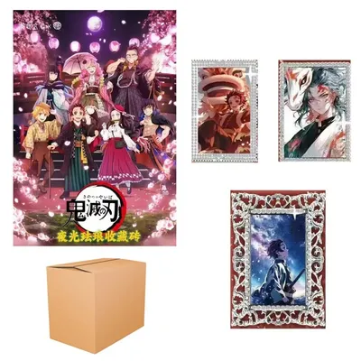 Demon Slayer Sammelkarten Booster Box Leuchtgefäße Emaille Ziegel Kinderspielzeug Spielkarten Tische Spiele Image