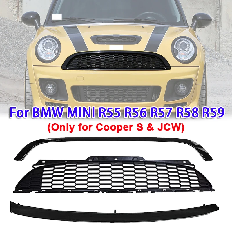 ABS-Kunststoff-Auto-Frontgrillverkleidung, Ersatz für BMW MINI R55 R56 R57 R58 R59 (nur für Cooper S & JCW) Image