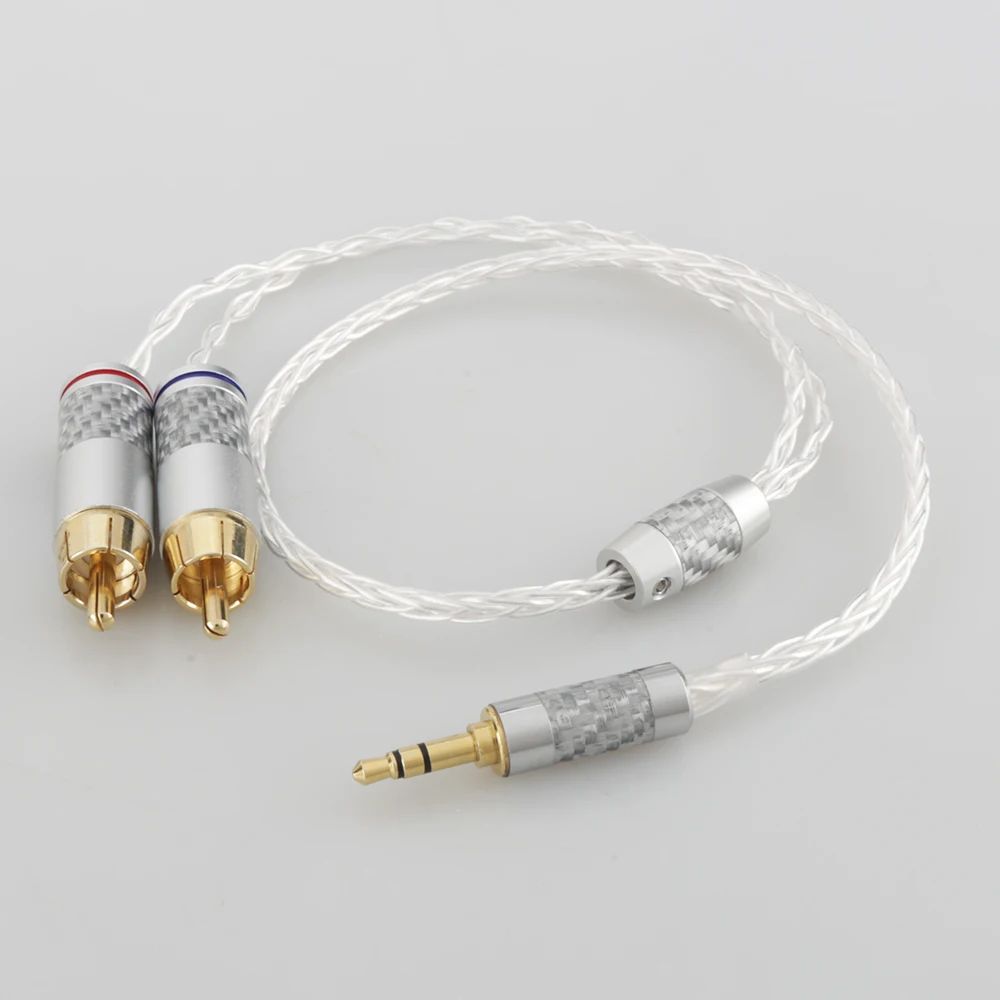 Audiocrast RCA-Kabel HiFi-Stereo 3,5 mm auf 2RCA-Stecker Audiokabel AUX 3,5 Y-Splitter für Verstärker Audio Heimkino-Kabel Image