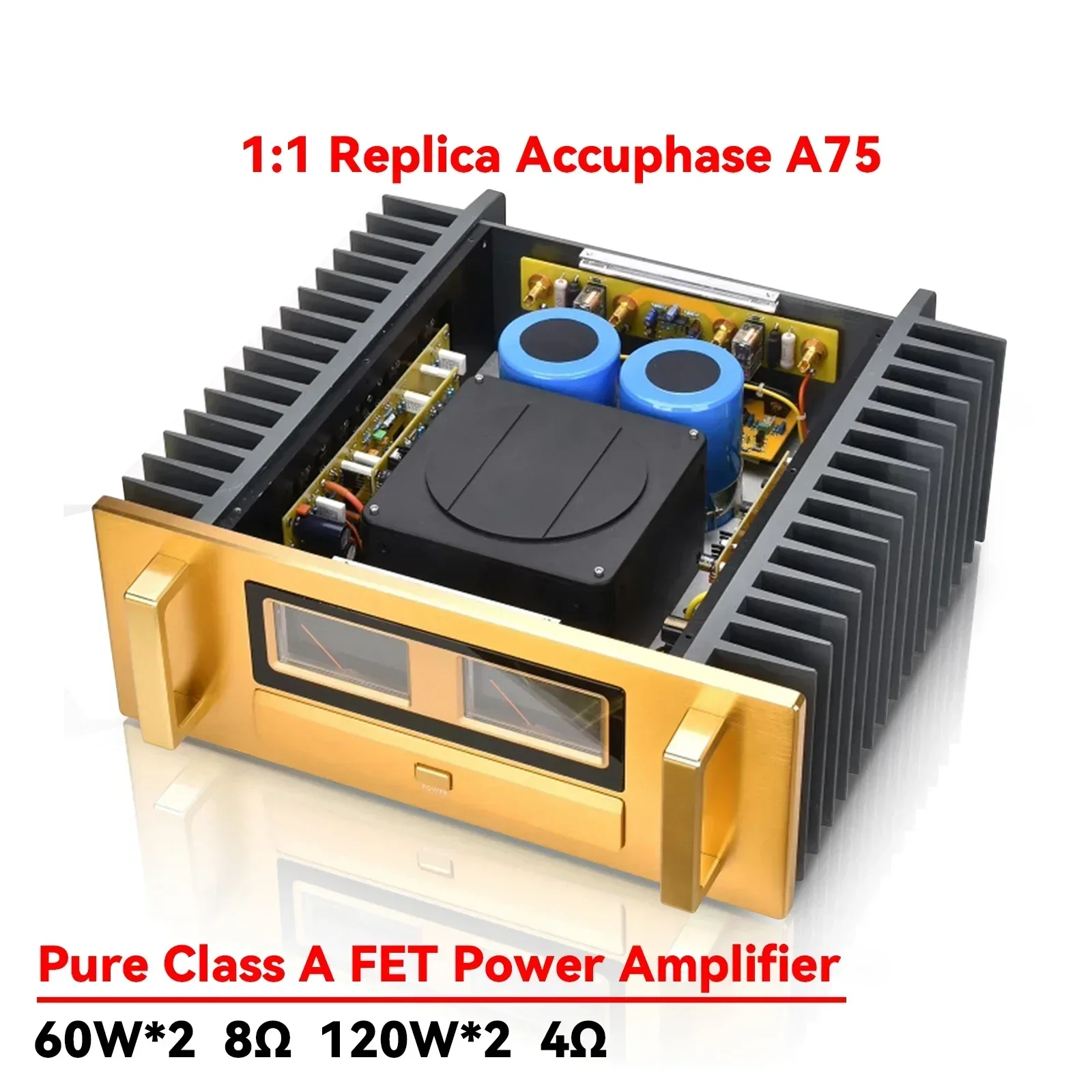AMXEKR 1:1 Replica Accuphase A75 Line Reduzierte Version 120W*2 Pure Class A Feldeffektröhre HIFI A75S Leistungsverstärker Image