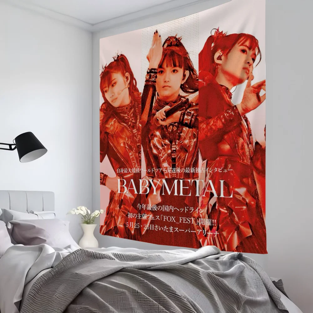 1pc Babymetal Japanische Idol Gruppe Tapisserie Zimmer Dekor Wand Tuch Party Hängen Hintergrund Zimmer Dekor Baby Zimmer Image