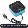 USB-Hub-Kombination, 3 Anschlüsse, USB 2.0, Micro-Kartenleser, SD/TF, USB-Splitter, Hub-Kombination,