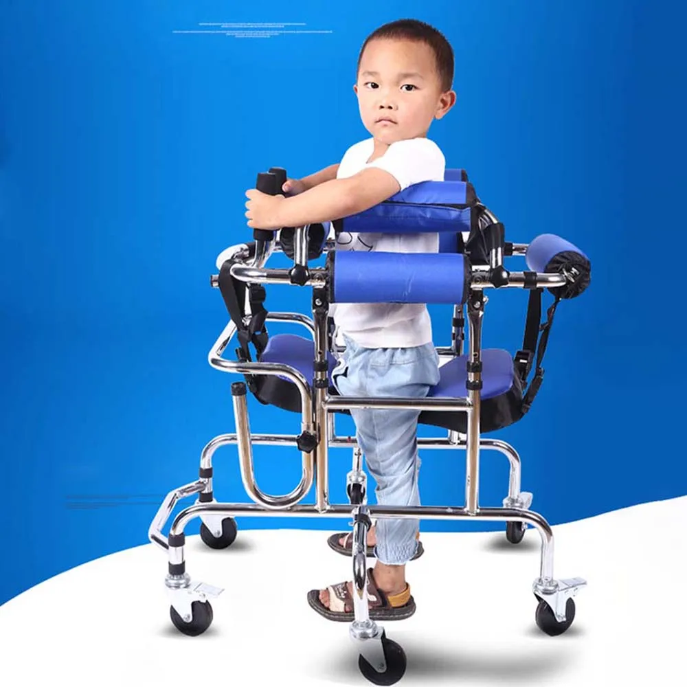 Hochwertiger, höhenverstellbarer, rollender Handlaufhilfe mit Sitz und Bremsen. Gehhilfe für Patienten mit Behinderten, Hemiplegie und Schlaganfall Image