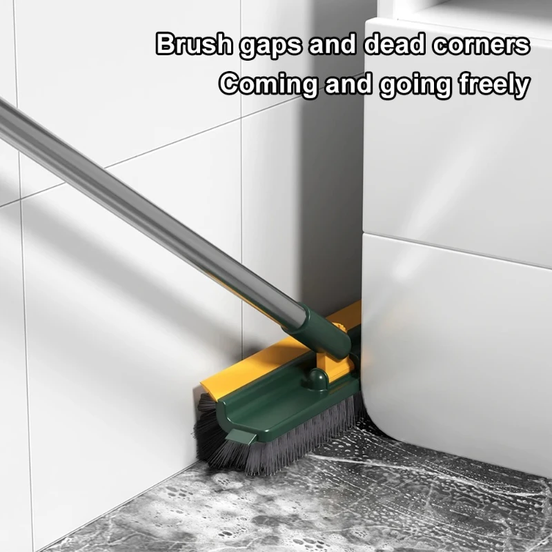 Rotierende Reinigungsbürste, 3-in-1, dreieckiger Bürstenkopfreiniger, V-förmige Borsten, weicher Schaber, langlebiger Fleckenentferner für Fliesenböden Image