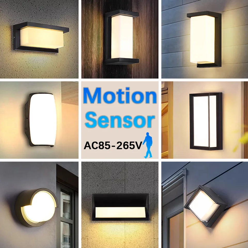 LED wandleuchte Bewegungssensor AC85-265V ABS Wasserdichte led-leuchten wandleuchte innen Außen wandpaneele Für Home Korridor Beleuchtung