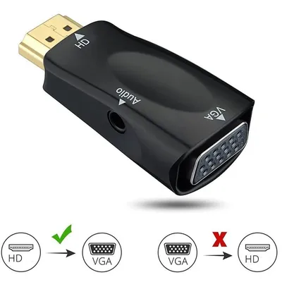 HDMI Stecker auf VGA Buchse Adapter Konverter mit 3,5 mm Aux Audio Kabel PS4 HD TV Box Display Port PC Projektor Fernsehen Extender