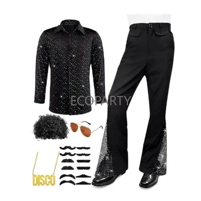 Disco-König-Kostüm für Herren und Damen, 70er-Jahre-Disco-Fieber-Mama-Outfit, Neuheitskleidung für Image
