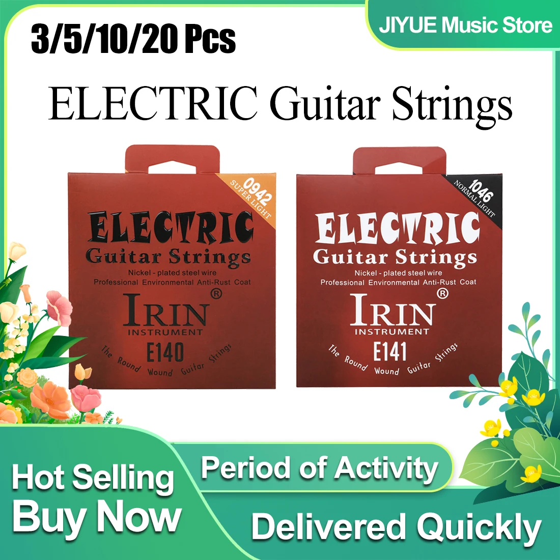 IRIN Elektrische Gitarre Saiten High Carbon Legierung Nickel Stahl Wrap Gitarre Professionelle Praxis Saiten Elektrische Gitarre Teile Image