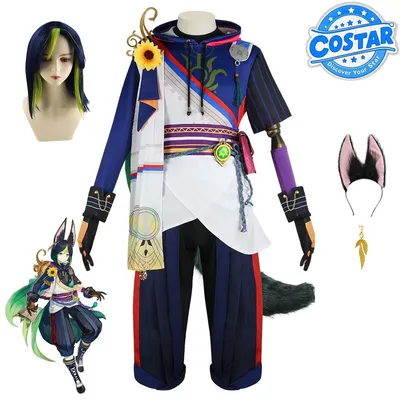 Tighnari Cosplay Kostüme Genshin Impact Perücke Spiel Anime Kleidung Requisiten Halloween Festival Image