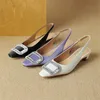 Neue Sommersandalen aus Spaltleder, Damenschuhe, quadratische Zehensandalen für Damen, modische