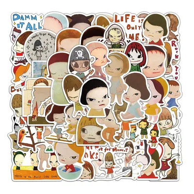 50/100PCS Yoshitomo Nara Aufkleber Nette Handbücher Material Telefon Fällen Laptop Koffer Wasser Tassen Wasser Tassen Wasserdichte Aufkleber Image