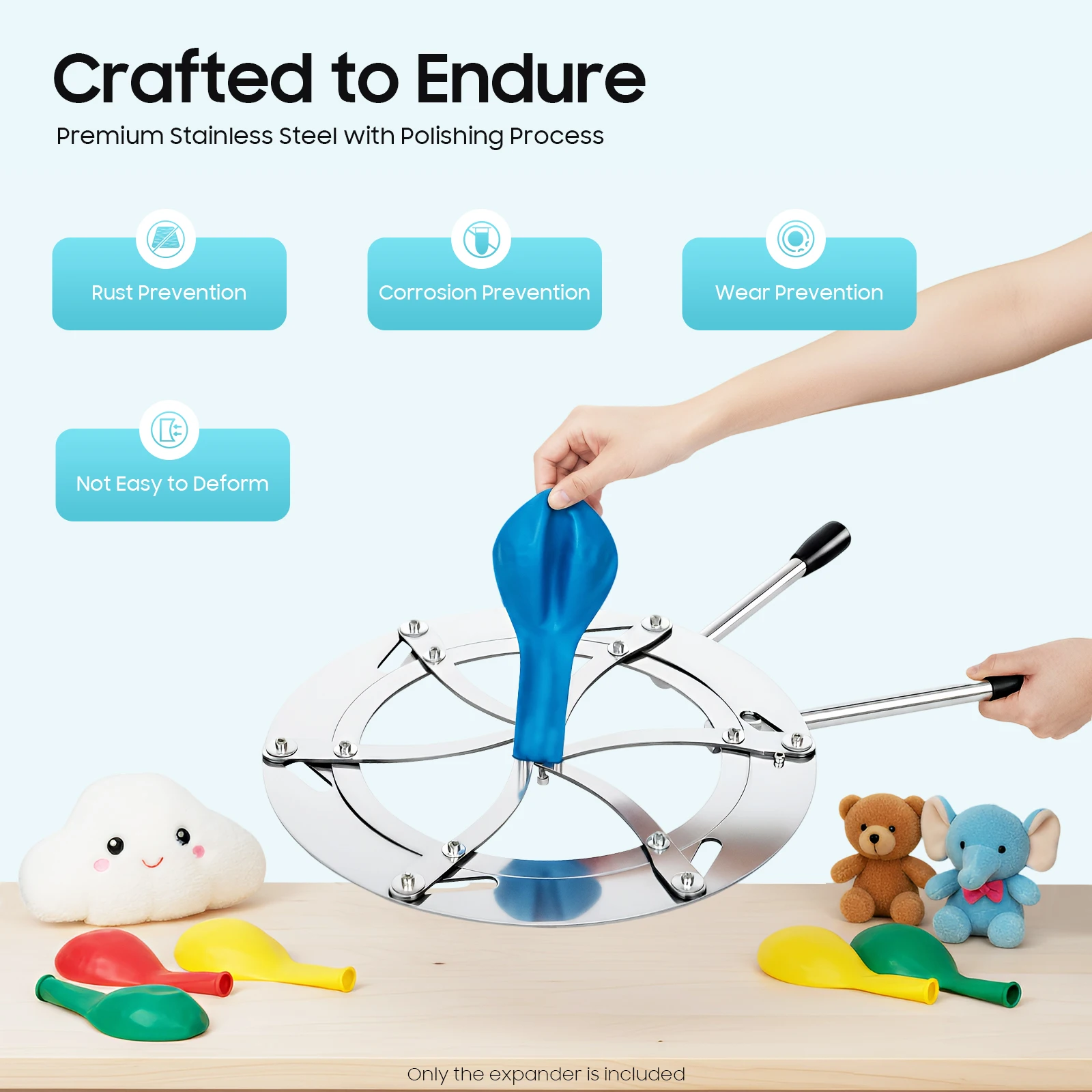 Ballon-Erweiterungszange Runde Edelstahl DIY Ballonfüllmaschine für Hochzeit Party Heimdekoration Image