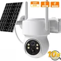 Batteria incorporata WiFi PTZ Telecamera IP solare wireless esterna da 4 MP Zoom 10X Telecamera di