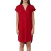 Sommerkleid S.OLIVER, Damen, Gr. 40, N-Gr, chilli pepper, Obermaterial: 52% Leinen, 48% Viskose. Futter: 100% Viskose, unifarben, casual, regular fit kniefrei, Rundhals, Kurzarm, Kleider, mit überschnittenen Schultern