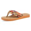 Zehentrenner TAMARIS "AVRIL", Damen, Gr. 42 (8), orange kombiniert, Textil, Lederimitat, sportlich, Schuhe, Sommerschuh, Flats, Schlappen mit T-Logoanhänger