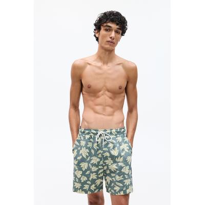 Leaf Print Swimming Trunks