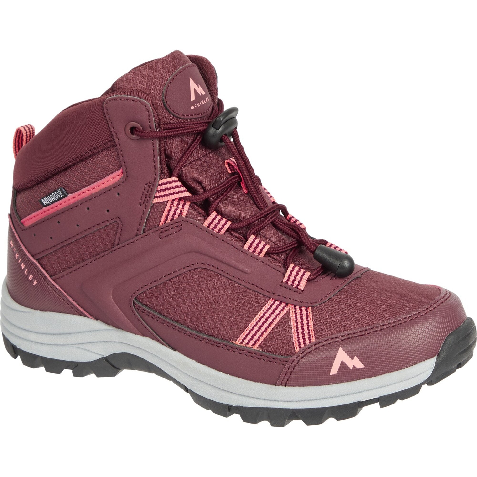 Wanderschuh MCKINLEY "Maine II MID AQB J", Kinder, Gr. 32, rot, Synthetik, Schuhe Wanderschuh, Wasserabweisend