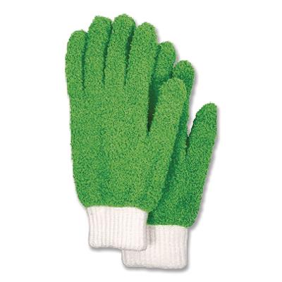 TidyUps Microfiber Dusting Gloves, Green with White Cuffs, 2 Gloves (CH7TU05718)