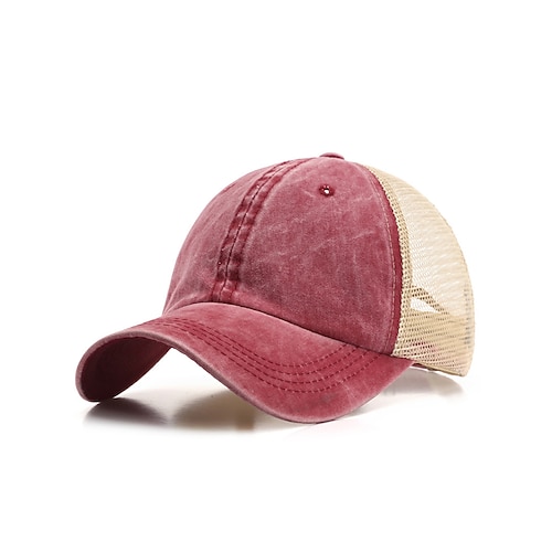 Trucker-Mütze im Vintage-Stil für Herren mit Netzrücken – verstellbare Baseballkappe aus gewaschener Baumwolle für Outdoor-Sport, Reisen und die tägliche Freizeitkleidung Image