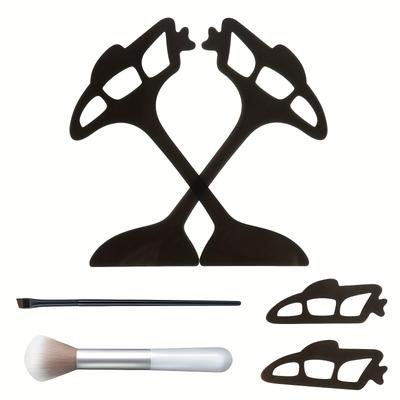 TEMU 1 Set Professional Eye Makeup Stencil Kit – Quick & Accurate Eyeliner & Eyeshadow Templates, , Women & Makeup Artists, Fast Application, Plastic Material, Image