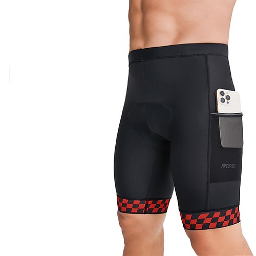 Arsuxeo Herren Streifen Radsport-Radhose: Fahrradunterwäsche-Shorts Fahrradhose Fahhrad Shorts Strumpfhosen Formpassend Mountainbike MTB Straßenradsport Sport Elastisch Bequem Schützend Atmungsaktiv Image