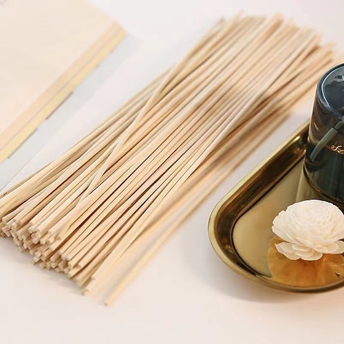 Nachfüllstäbchen für Diffusoren mit ätherischen Ölen, Duftstäbchen aus Schilf zur Lufterfrischung und Mückenabwehr, multifunktionales Aromatherapie-Zubehör für Zuhause, Bad, Büro, Hotel (ohne Öl) Image