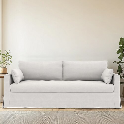 Sofabezug, passend für Hyltarp-Sofa, einfarbig, gesteppte Samtbezüge Image