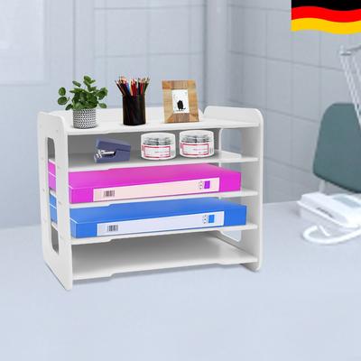 TEMU White Letter Tray Organizer, 5-tier Stackable Letter Tray Office Desk Paper Document Organizer File Trays, Multi-functional Top Shelf For Home, Office, And School Image