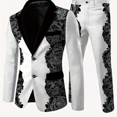 TEMU Stylish Men's Suit With Dopamine Stitching And Fashionable Image