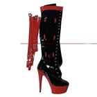 Damen Stiefel Gladiatorensandalen Absatzstiefel Innen Club Oberschenkelhohe Stiefel Reißverschluss Plateau Runde Zehe Elegant Lässig Minimalismus Lackleder Reißverschluss Schwarz / rot Rot / Wei