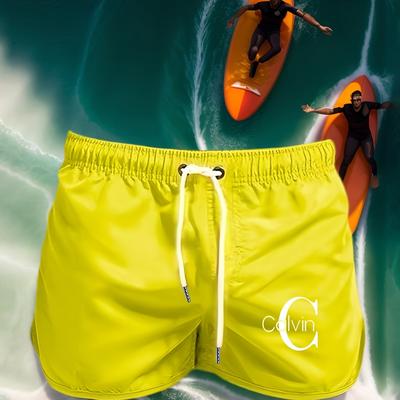 TEMU Men's Quick-dry Beach Shorts Breathable Swim Trunks With Pockets For In Summer Image