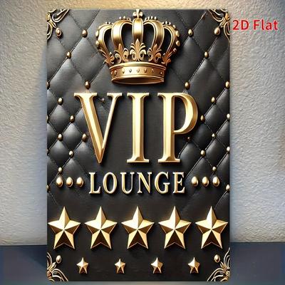 TEMU 1 Piece Of 2d Flat Luxury Leather Texture 12x8 Inch Metal Sign - '' High-end Decorative Plaque, Upscale Clubs, Private , Luxurious Hotels, Home Lounges, Gifts, 2d Flat, Room Decor Image