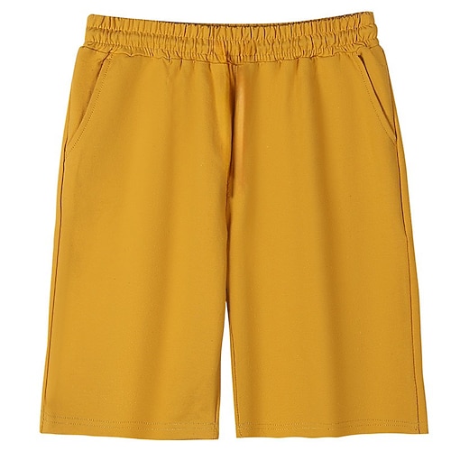 Kinder Jungen Kurze Hose Tasche Einfarbig Atmungsaktiv Weich Komfort Kurze Hose Schule Cool Basic Schwarz Weiß Gelb Mittlere Taille Image