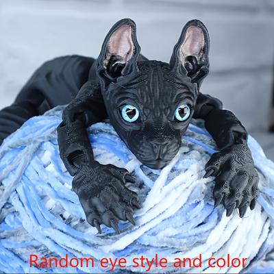 TEMU Collectible Statue: Sphinx Cat 3d Printed Figurine With Movable Joints, Lifelike Eyes, And Fur - Ideal For Collectors And Enthusiasts, Perfect Gift For Birthdays, Holidays, And Special Occasions Image