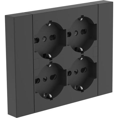 Electraline - wandsteckdose 4 schuko schwarz - 22115 Image