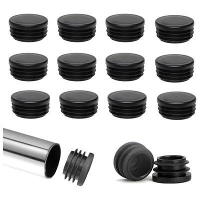 40 Stück runde Flügelkappen, Stuhlbeinschutz, 22 mm, runde Kunststoffkappe, schwarze Rohrendkappe, Image