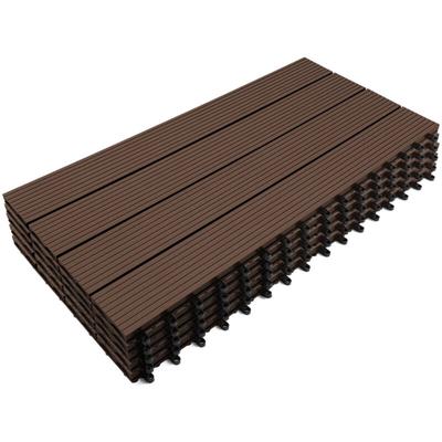 Set aus 5 rechteckigen Terrassenplatten wodhy mit Klicksystem aus Holz-Verbundstoff in Taupe Image