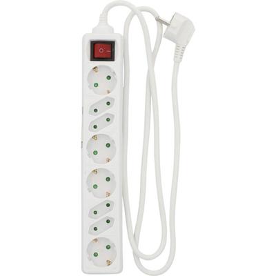 Unitec Steckdosenleiste 4+4-fach 1,4m mit Schalter, weiß Haushalts-Überspannschutz & Image