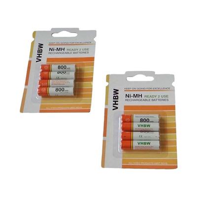 Vhbw - 8x aaa Micro Akku kompatibel mit Elmeg D131 dect, D150, D150R, D151, D151R schnurlos Image