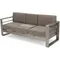 Christopher Knight Home Cape Coral Outdoor Loveseat Sofa with Tray, Khaki
