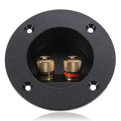 Plug Round Boxes With 2 Banana Jack Subwoofer Speaker Terminal Connectors Glided