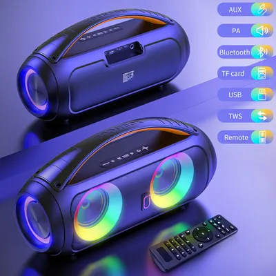 40W Waterproof Bluetooth Speaker, Portable Wireless Speaker, Outdoor Party Boombox Speaker, Deep