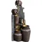 39.3" Tall Outdoor Water Fountain Garden Waterfalls Fountain with LED Lights 6 Tier Modern