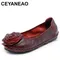 2025 Spring Autumn Handmade Gravida Flats New Style Flower Genuine Leather Shoes Female Ballet