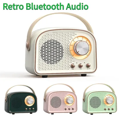 Retro Bluetooth-compatible Speaker Cute Mini Speaker with FM Radio Wireless Speaker with TWS Music