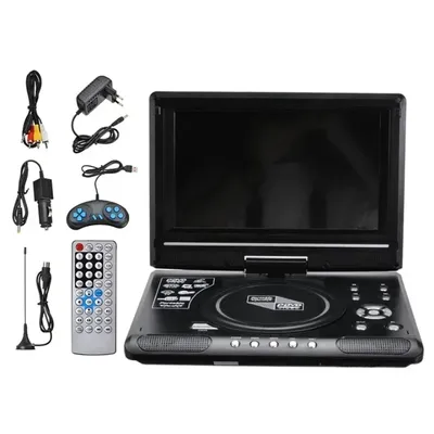 US.EU 9.8 Inch Portable Home Car DVD Player VCD CD Game TV Player USB Radio Adapter Support FM Radio