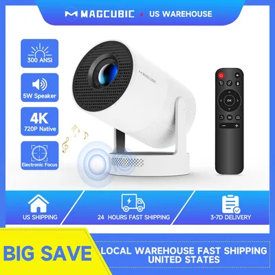 Magcubic 4K HY300 Ultra Portable Projector with Speaker Electronic Focus 720P 300ANSI Outdoor Movie