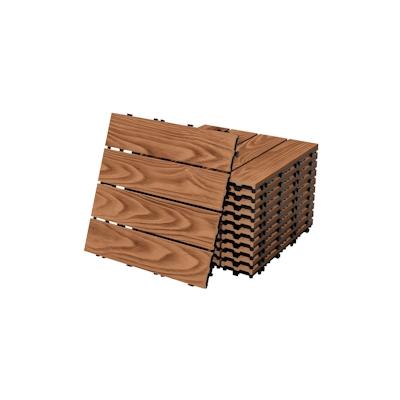 ML-Design 55xWPC Terrassenfliesen Balkonfliese Fliesen Klickfliese 30x30 cm Hellbraun 5 m² Image
